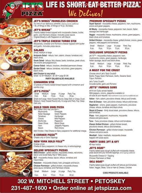 jets pizza menu pizza menu gaylord mi